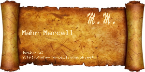 Mahr Marcell névjegykártya